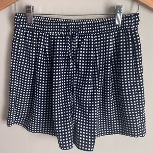 J. Crew Mercantile Women's Pull On Navy and White Gingham Shorts Size XS